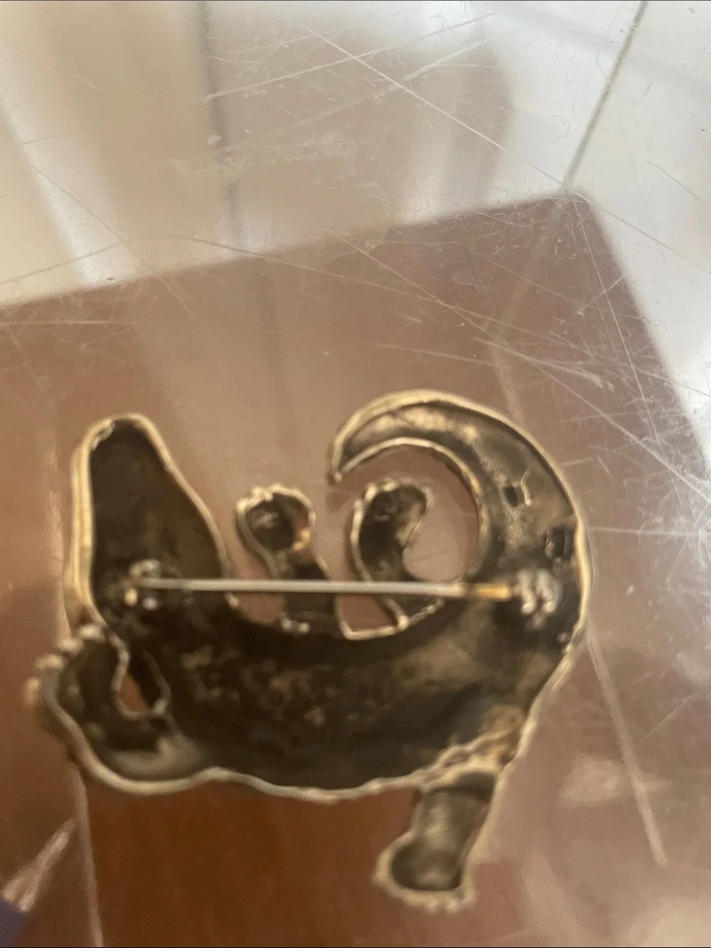 Silver Crocodile Reptile Figurine Brooch - stamped .925